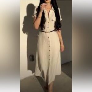 Beige Button-Down Zara Dress